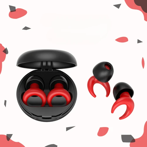 Imagen 2 del producto Tapones para los oídos insonorizados con cancelación, tapones para los oídos de silicona con forma de luna, Tapones de natación impermeables, protección auditiva Para-Dormir