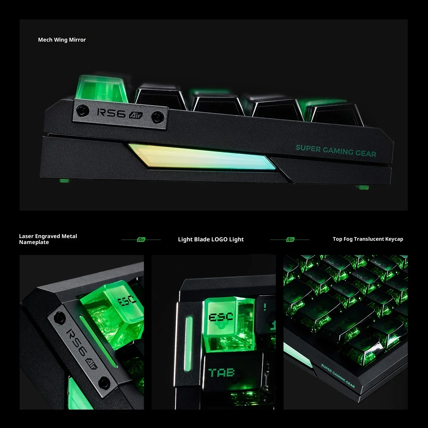 Atk RS6 Air Магнитный переключатель из алюминиевого сплава Проводная клавиатура 8000 Гц 0,005 ммrt Клавиатуры RGB Прокладка ПК Игровые аксессуары Подарок