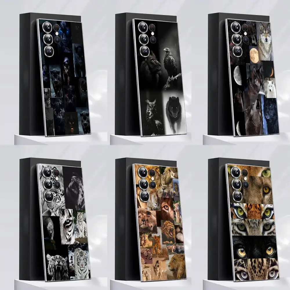 

Wolf Lion Tiger leopard Phone Case For Samsung S30,25,24,23,21,22,20,10,5G,FE,lite,PIus,Ultra Transparent Cover