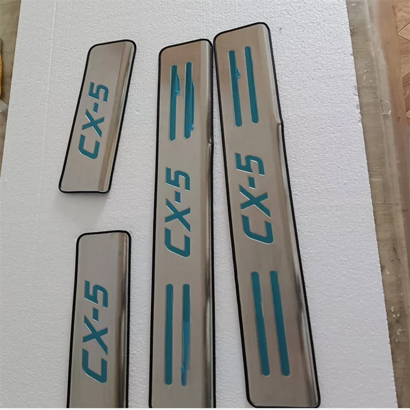 

4-piece Stainless Steel Frosted Plate Welcome Pedal Protection Car Styling Anti-Collision For Mazda Cx5 CX-5 2012-2013-2016