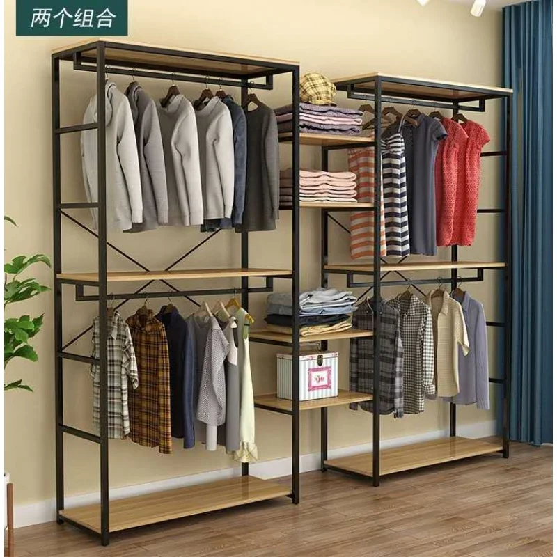 custom，Best Selling Shiny Metal  2 Way Clothing Display Rack Clothing Store Display Stands