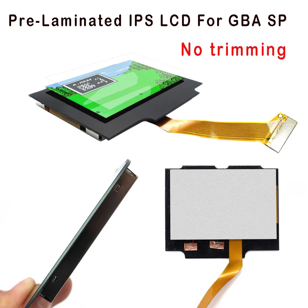 

HISPEEDIDO для GBA SP: Предварительно ламинированный IPS LCD-экран 3.0 дюйма V5, комплект для замены экрана, простая установка.