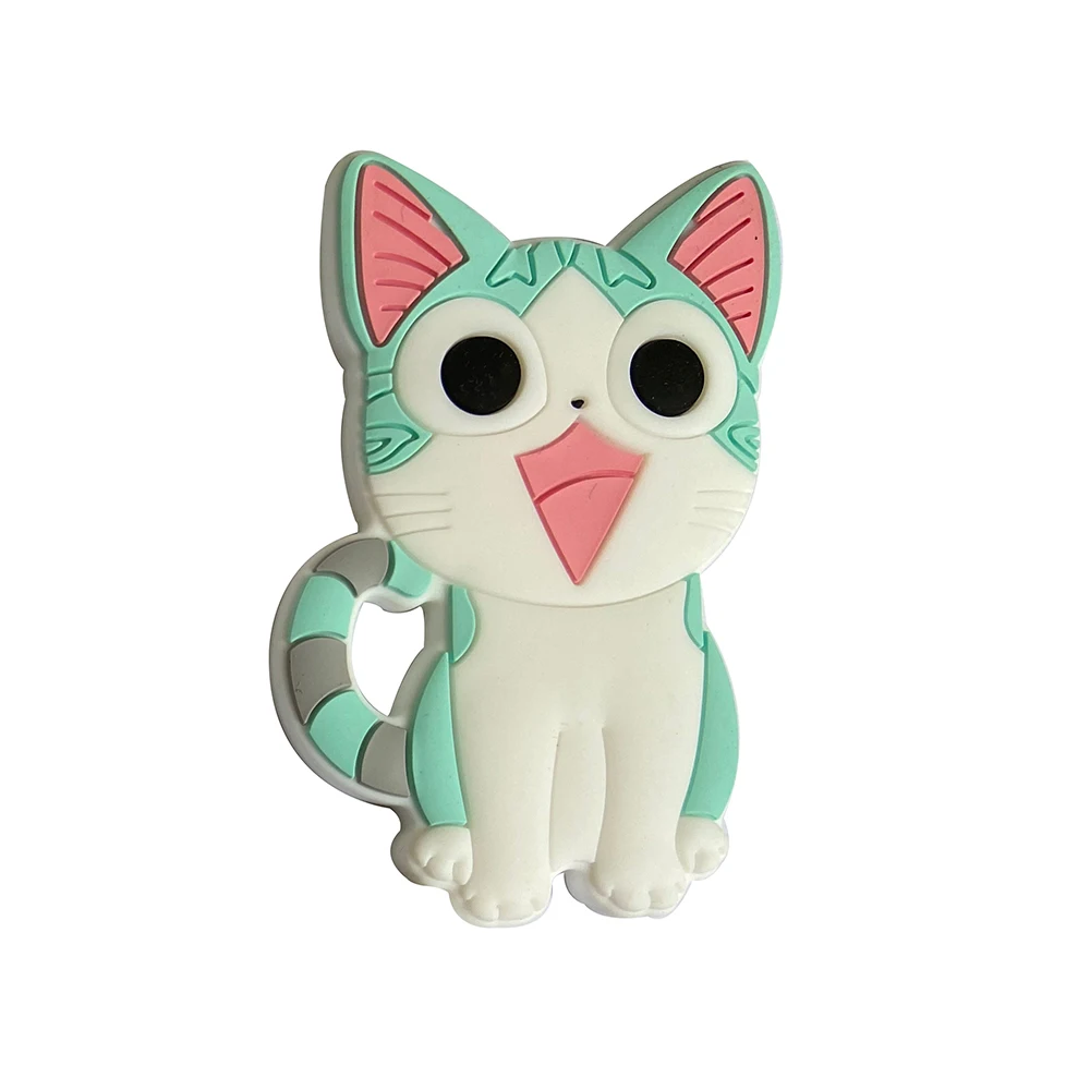 1 buah Aksesori liontin kunyah kucing hewan kartun Teether bayi baru klip dot perhiasan DIY produk bayi