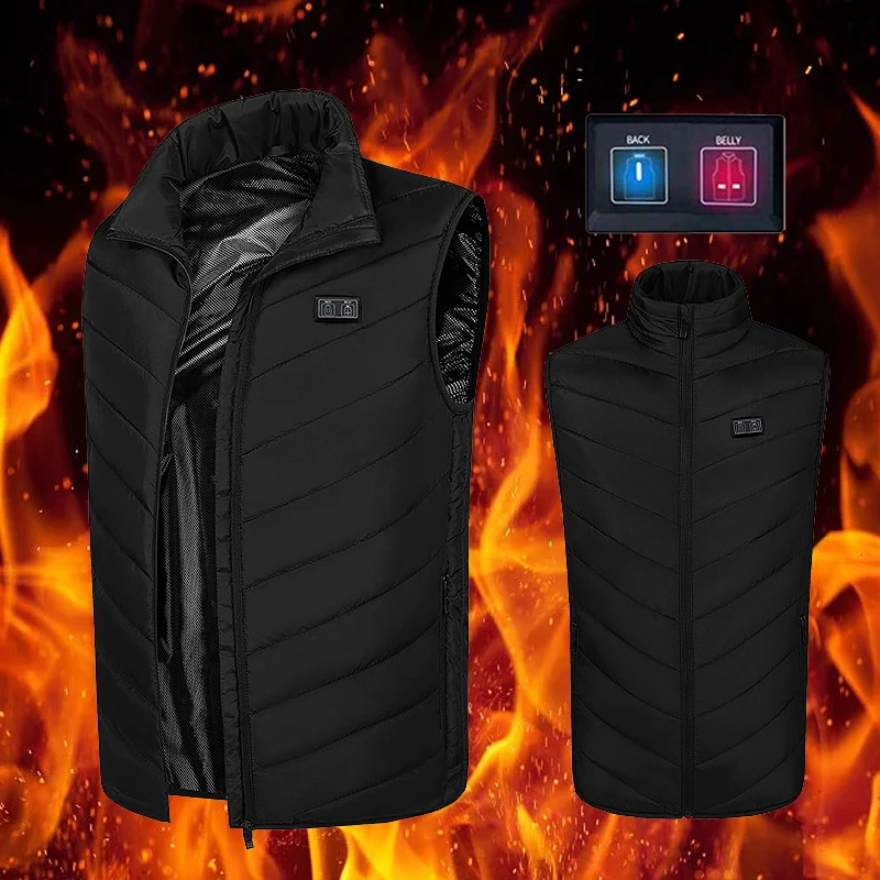 

Winter 9 Areas Heated Vest Outdoor Camping Hunting Vest Men Usb Heater Electric Heating Jacket Thermal Waistcoat Heated Clothing