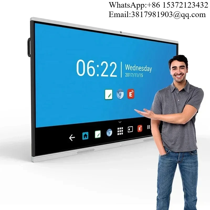 

65 Inch All-in-One Interactive Whiteboard Conference LCD Touch Screen With 4K Resolution 20-Point IR Touch Android/Windows OS