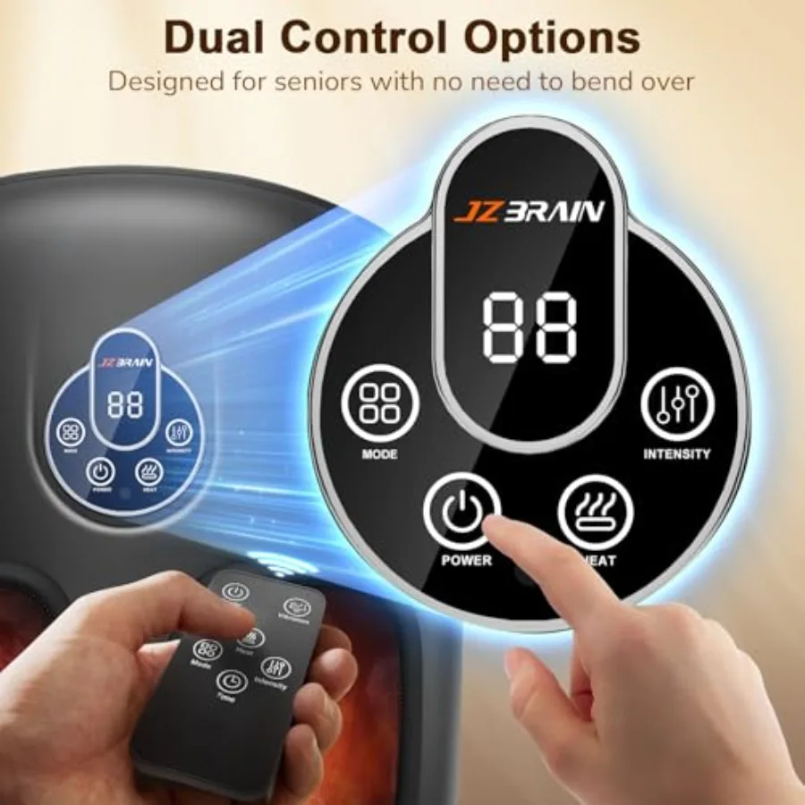 Foot Massager for Plantar Fasciitis Neuropathy: Heated Compression with Kneading, Vibration, and Heat Therapy Black, Durable Fa - view 2