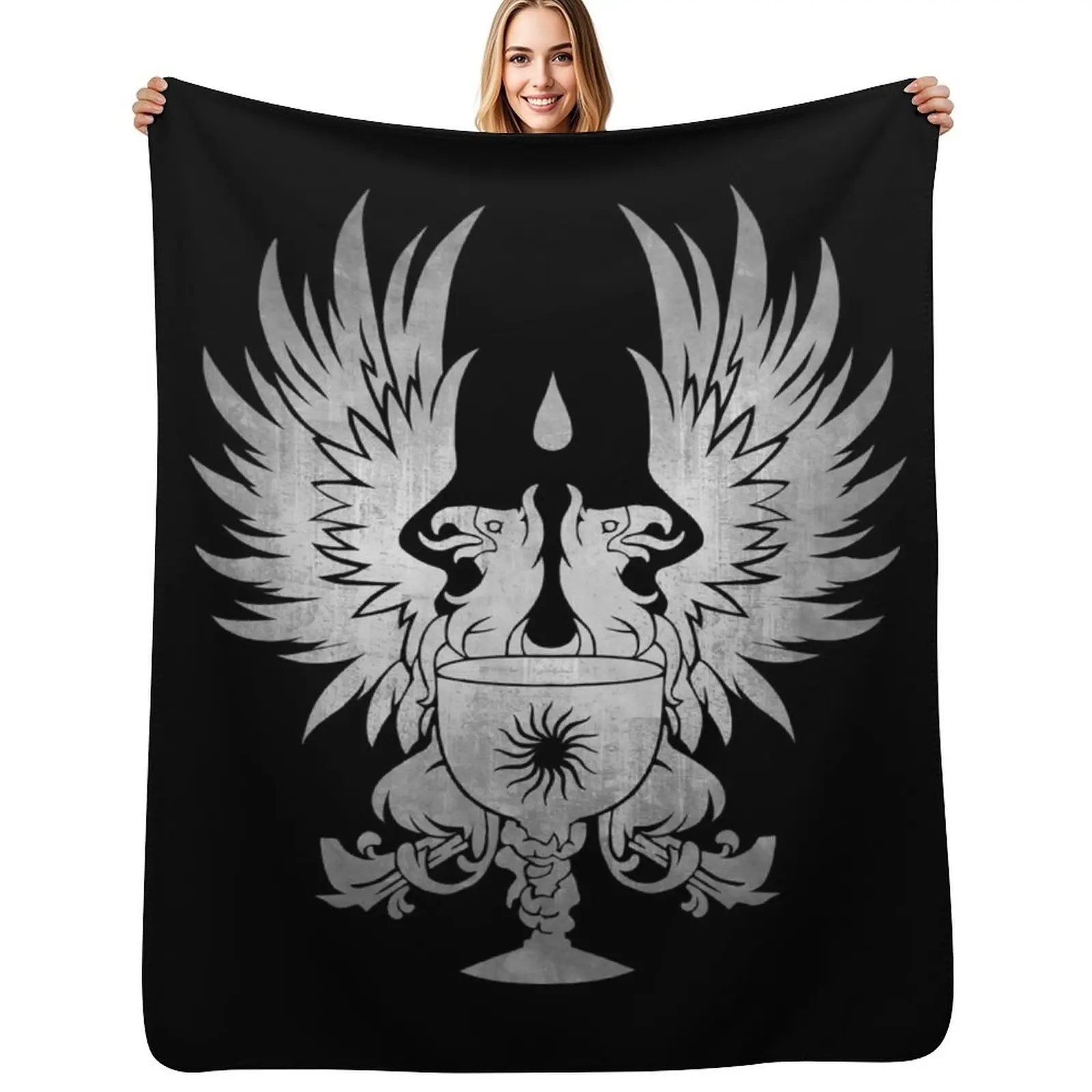 

Dragon Age: Grey Warden Silver Throw Blanket Soft Plush Blanket as Housewarming Gift