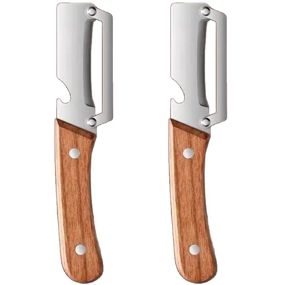 Stainless Steel 2 in 1 For Kitchen Vegetable Peeler with Wooden Handle Multifunctional Tool for Peeling Fruits and Vegetables