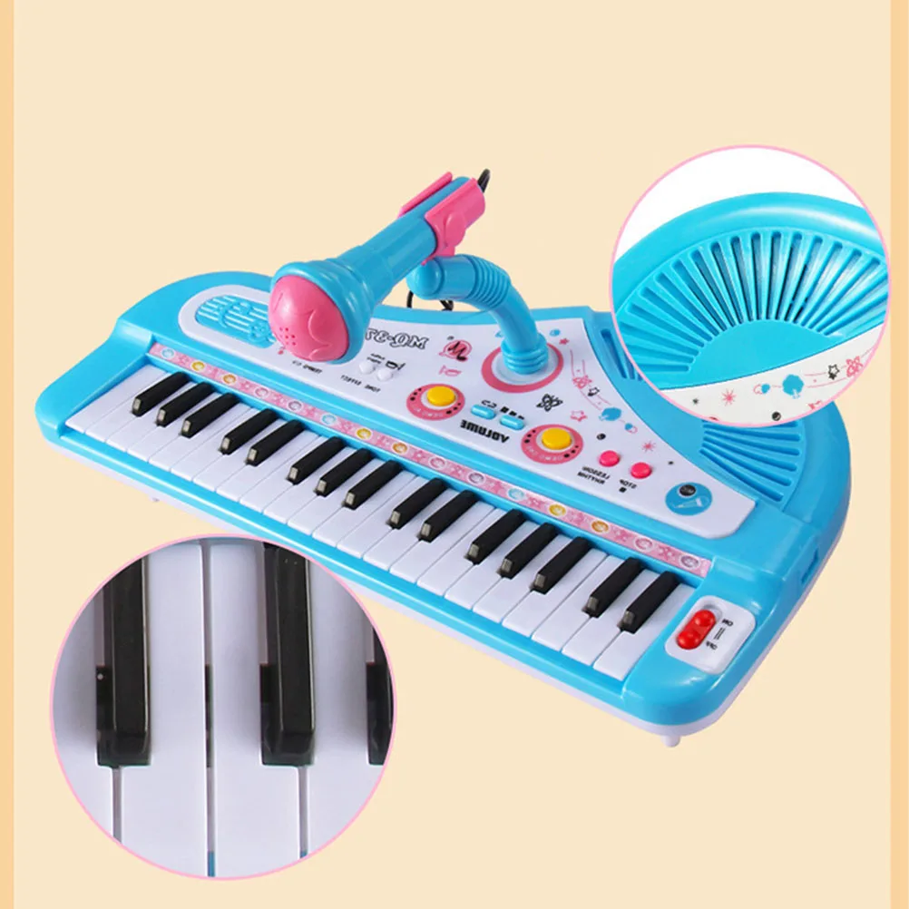 37 Keys Kids Piano Multifunction Electronic Keyboard Musical Instrument For Child Learning Fun Visual Auditory Memory