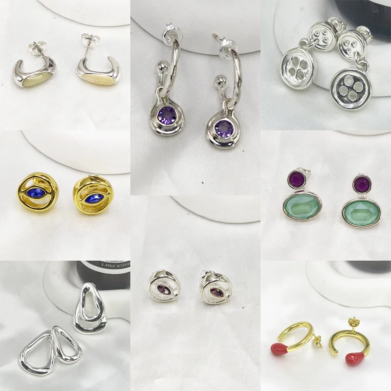 

Модные аксессуары 2025 года, позолоченные изогнутые серьги в тон, овальные крючки для ушей с двойными кристаллами, модный изысканный подарок для женщин