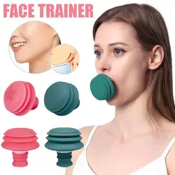 Ejercitador tonificador de mandíbula rosa para cara y cuello, Estiramiento facial reafirmante de la piel en forma de V, herramienta de entrenamiento facial para ejercicio bucal y arrugas suaves y portátiles