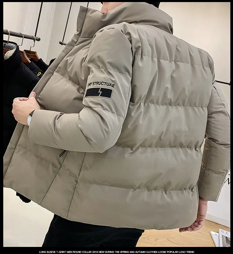 Jaqueta puffer espessa para homens, jaqueta de algodão, casacos acolchoados, roupas quentes, roupas de inverno, 2022