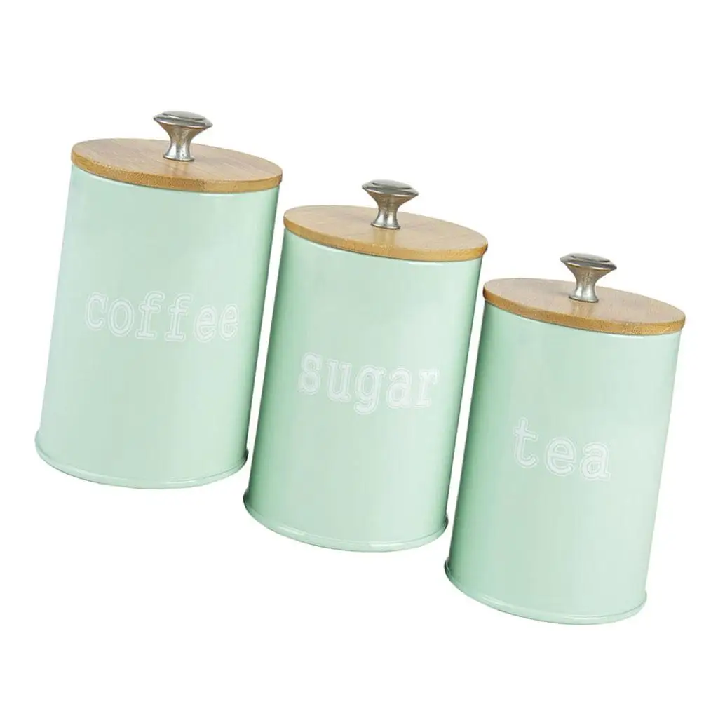 Seasoning Container with Lid Durable Zinc Alloy Kitchen Canisters Set for Spices Sugar Tea Coffee Organizer
