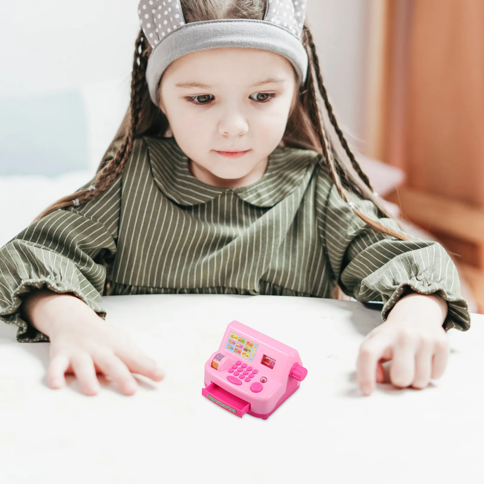 

Children Cash Register Mini Simulation Playset For Kids Learning Math Skills Pretend Cash Register Sensory Plaything Toddler