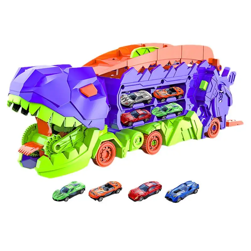 

Dinosaur Car Toys Dinosaur Deform Hauler Track Toy Creative Dinosaur Deform Car Track Toys For Kids Prizes Treasure Box Game