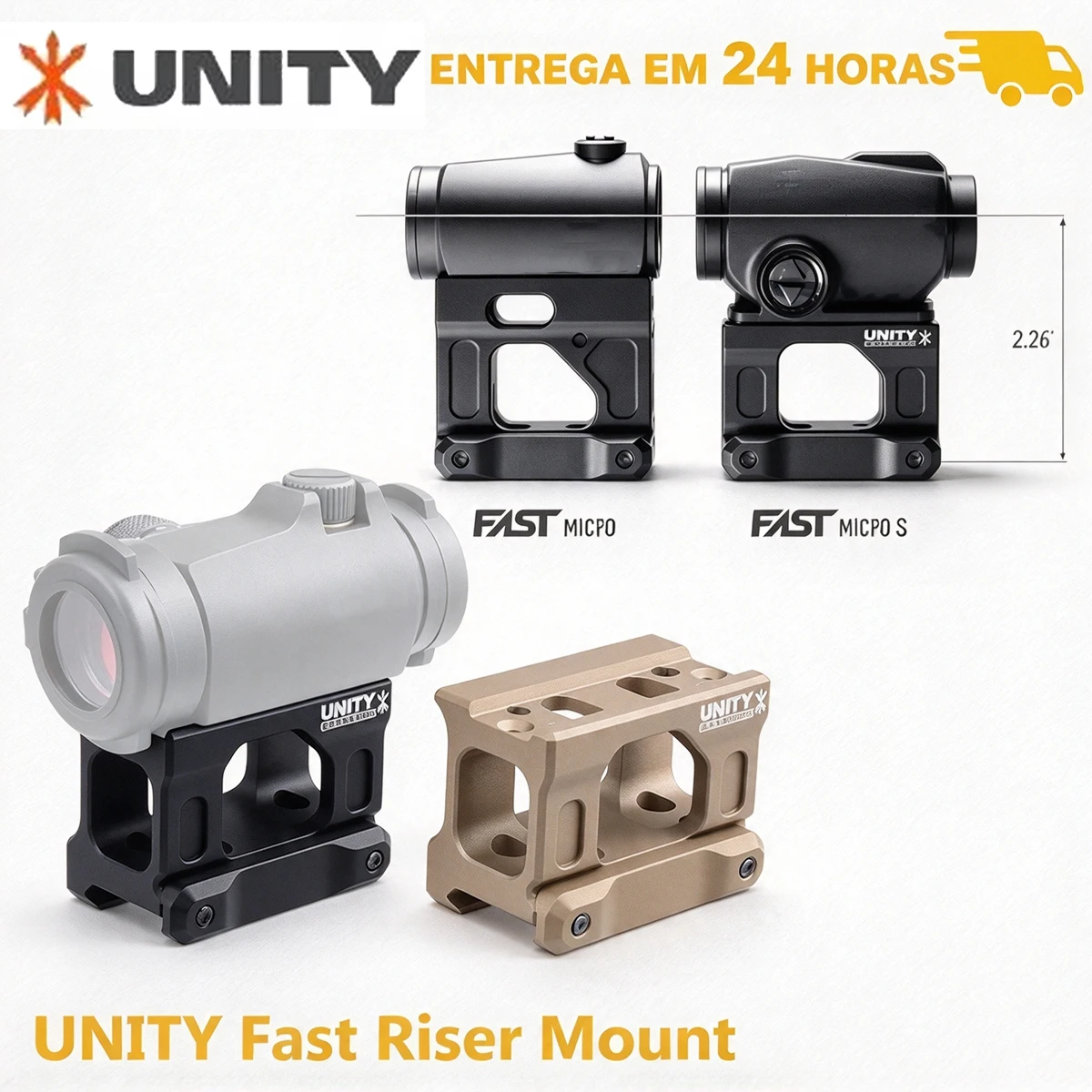 Support tactique à montée rapide UNITY pour lunette de visée à point rouge Airsoft T01 T02, support universel de rehaussement 1,81" 2,26", supports de chasse