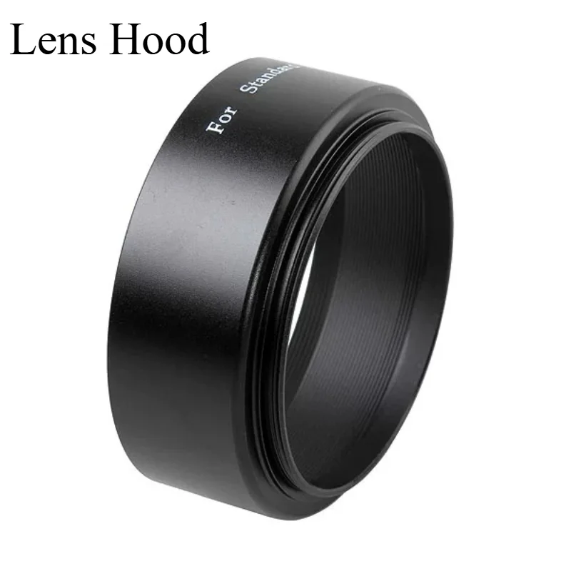 46/48/49mmBlack Matte Aluminum Alloy Telephoto Lens Hood Universal Screw‑in Sun Shade for Tele‑lens Block Stray Light Anti‑Glare