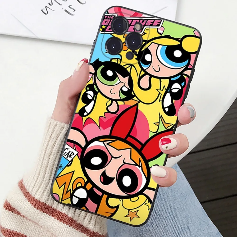 Cute Cartoon P-Powerpuff Girls Mobile Phone Case For IPhone 16 15 14 11 12 13 Mini Pro XS Max Cover 6 7 8 Plus X Funda Shell image 2