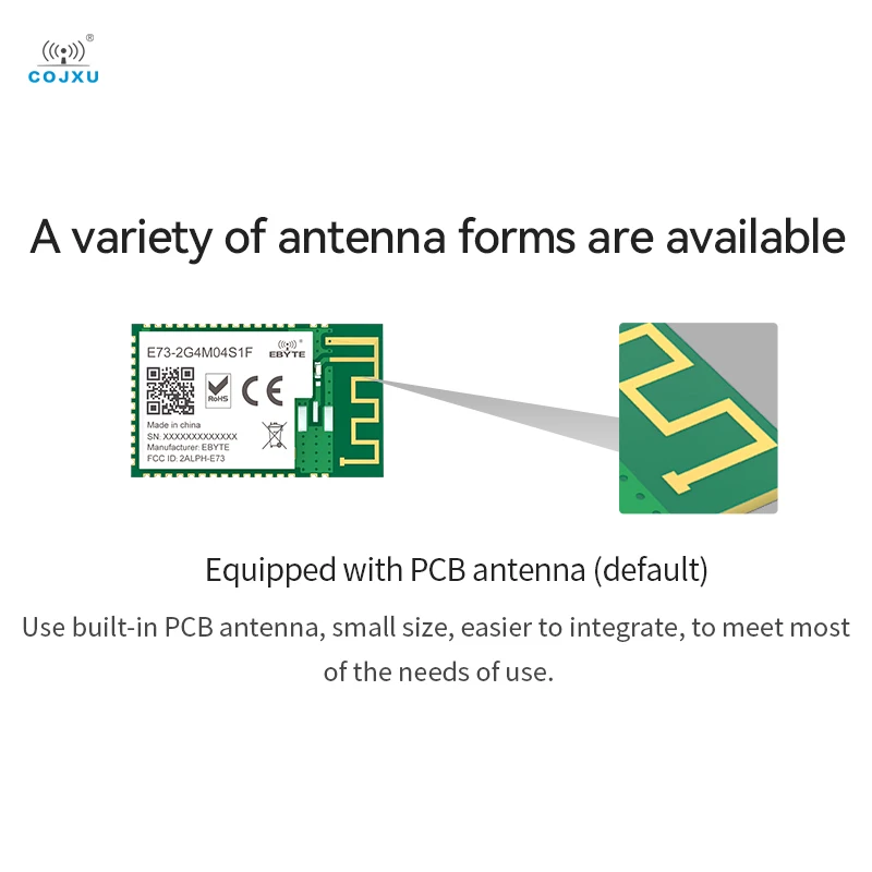 NRF52811 BLE 5.1 Modul Nirkabel E73-2G4M04S1F PCB/Antena IPEX Paket SMD Modul Bluetooth Nirkabel SoC Konsumsi Daya Rendah