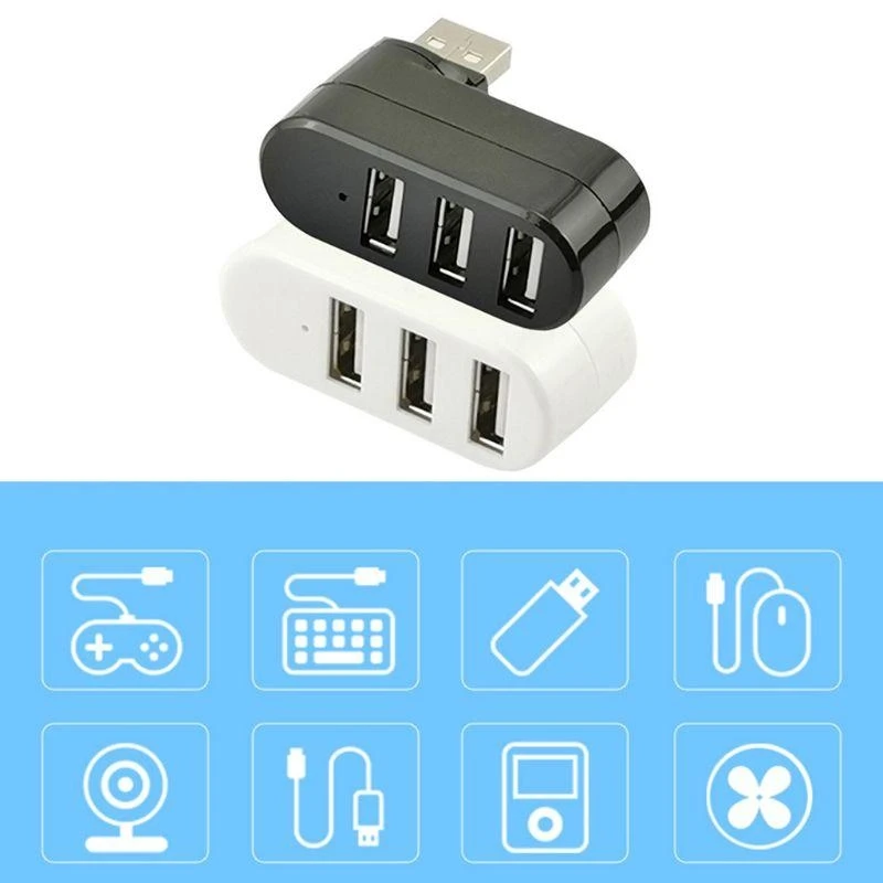 USB Hub 3 Port USB 2.0 Hub Portable Data Hub for Windows XP Vista 95 98 Laptop USB Flash Drives X37A