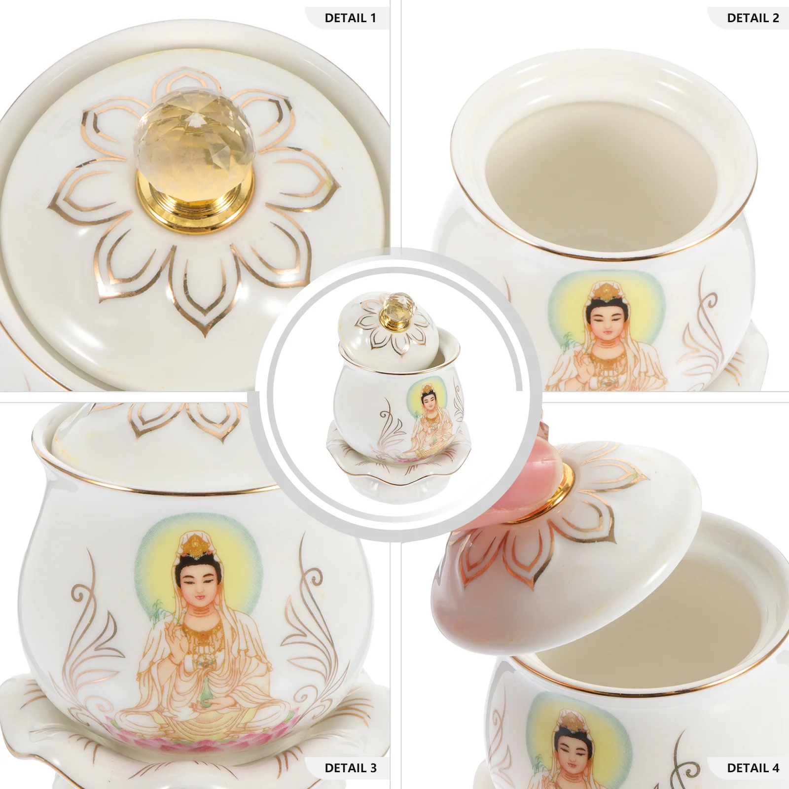Keramik-Wasseraufbereitungsbecher, großes Fassungsvermögen, glattes High-End-Finish für den Heimgebrauch, mit Schüssel Buddha