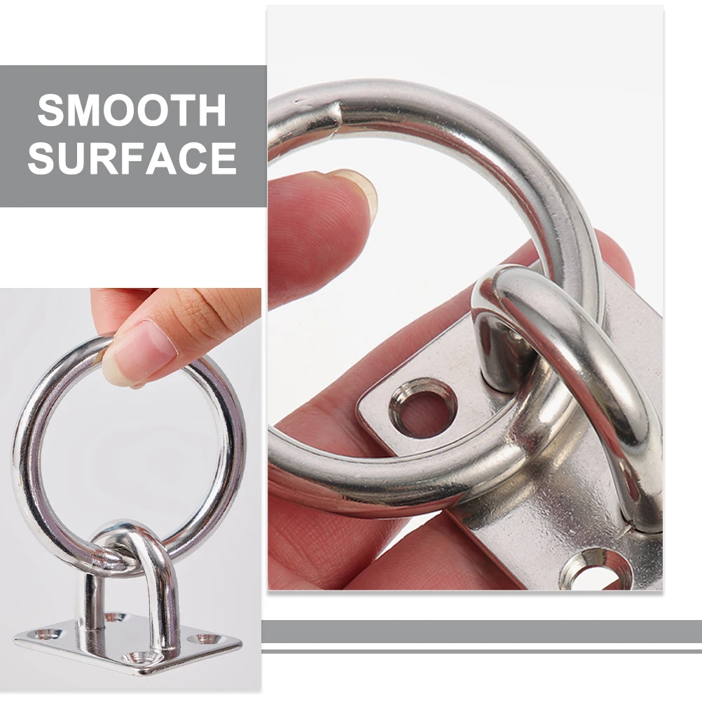 

2pcs Fixed Plate Holder Heavy Duty Hanging Hooks for Hammock Stand Accessories Stainless Steel Concrete Wall Hooks Pad Eye