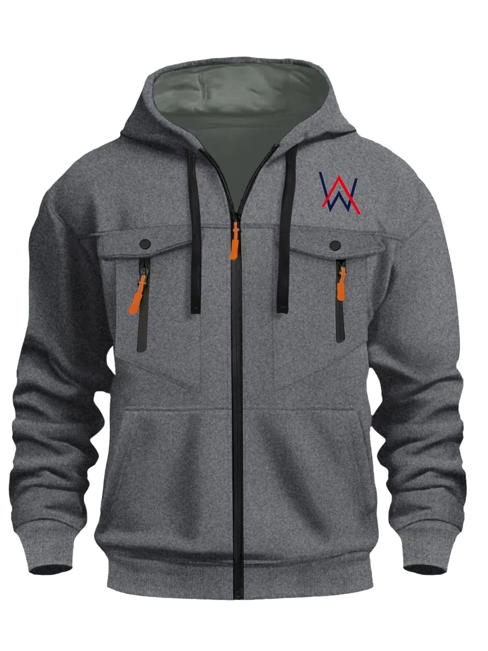 

2025 New Men Zip Up Hoodies Casual Fleece Sweatshirt Half Dome Full Zip Hooded Sweatshirt Autumn Winter Hoodies Mens Clothing