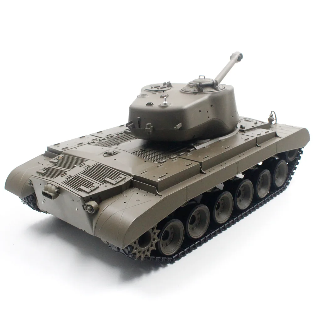 Outlet Battery operated 2.4G 1/16 military battle alloy remote control army tank children's toy Anti-shock rc tank