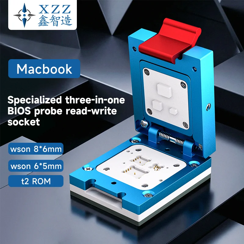XZZ 3-in-1 BIOS Probe Socket Programmer WSON8 8*6mm 6*5mm T2 ROM Read Write Adapter for Apple MacBook