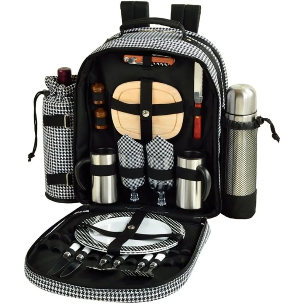 

Equipped 2 Person Picnic Backpack with Coffee Service, Cooler & Insulated Wine Holder