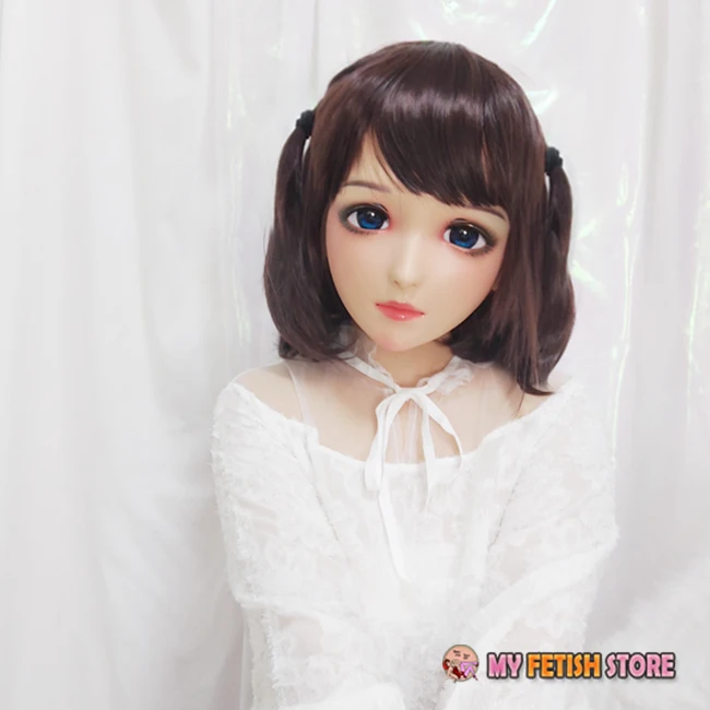 (Mo-04) femme douce fille résine demi-tête Kigurumi BJD yeux Crossdress Cosplay japonais Anime rôle Lolita masque avec yeux et perruque