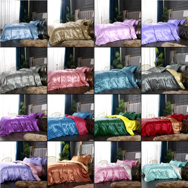 1pcs Bed Duvet Cover for Summer Full Twin King Size Quilt Cover (no Pillowcase) Does Not Include Any Filler Satin Double Bedding