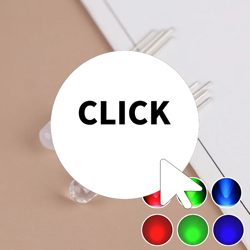 

50PCS 5mm Full-color LED RGB Red/Green/Blue Common Cathode/Anode Four Feet Transparent Highlight Color Light 5mm Diode Colorful