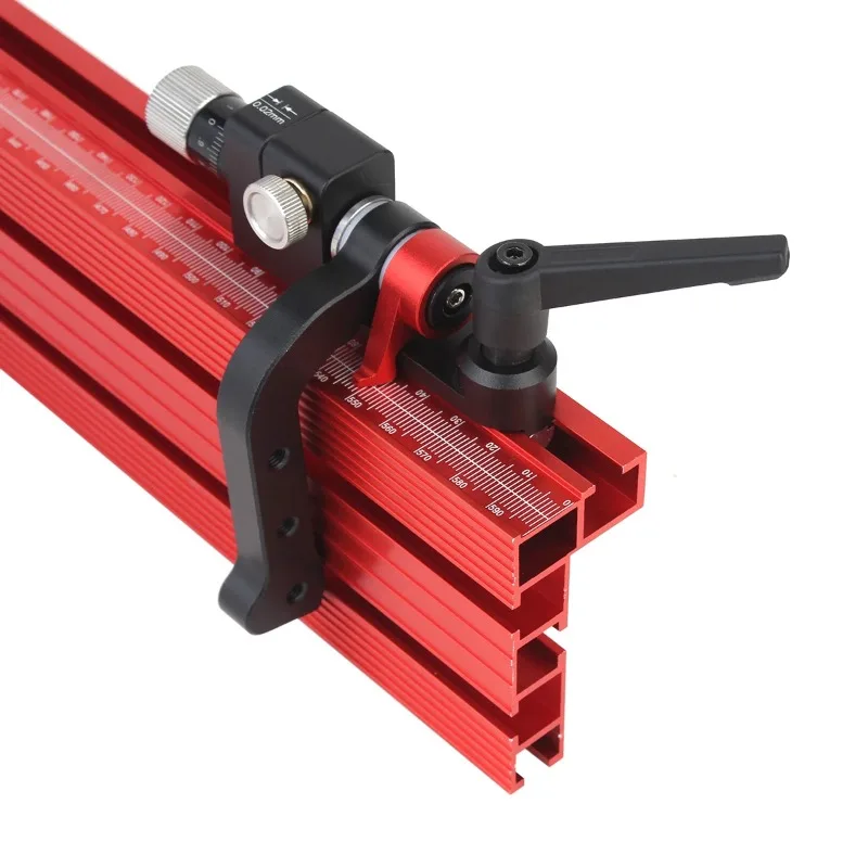 Router fence limiter fixed clamp wood fine adjustment limiter 0.02mm saw table guide rail locator aluminum profile