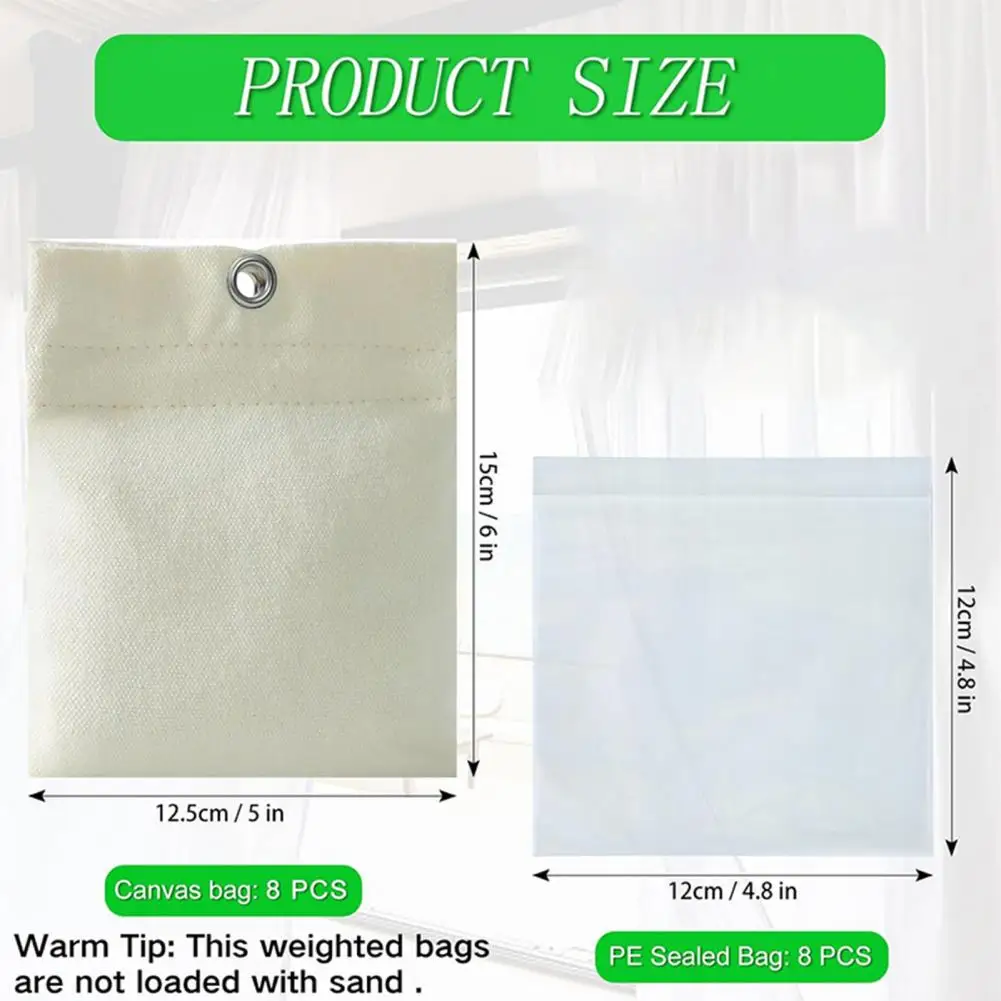 Canvas Curtain Weights High-quality Outdoor Curtain Weights Outdoor Curtain Weight Bags with Metal Clips 15oz Canvas Sandbag