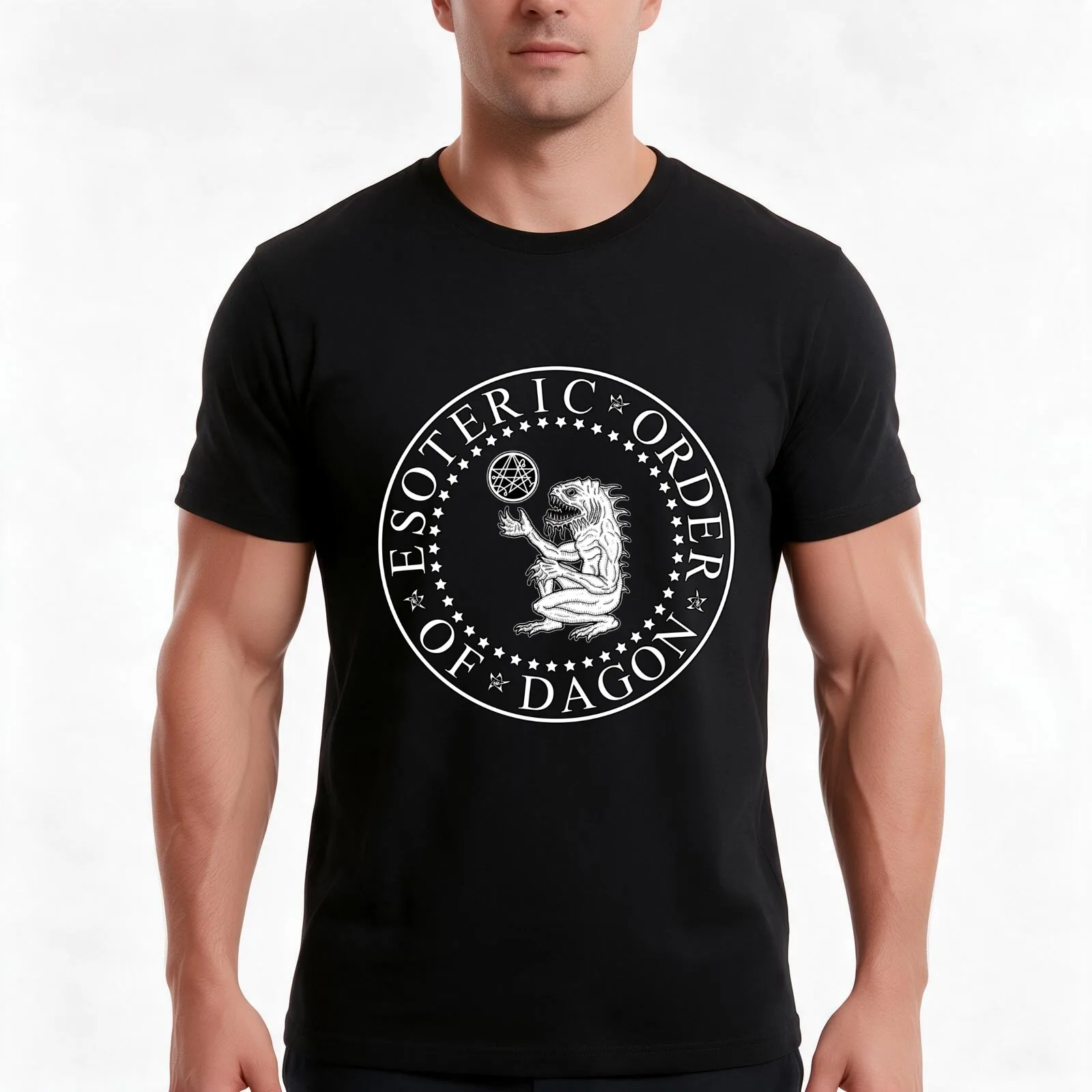 Esoteric Order of Dagon T-Shirt, Summer Casual Cotton Tee, Oversized Streetwear Tops, Vintage Graphic Print, Unisex Men Women