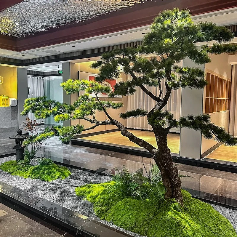 

X-S Simulated welcome pine indoor green plant landscaping decoration new Chinese false tree pine