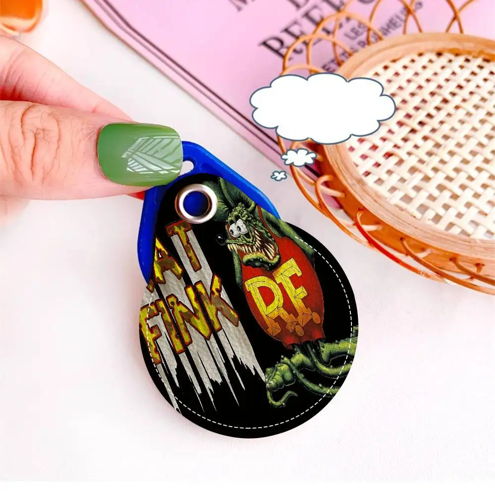 R-RAT F-FINK Creative Cartoon Pattern Sensitive Access Card Protective Sleeve Keychain Fashion Decorative Pendant
