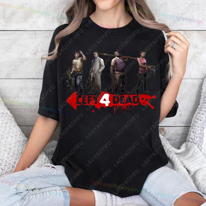 Left 4 Dead 2 T Shirt Men Women Fashion T-shirts Casual Game Lovers Short Sleeve T-shirt Aesthetic Vintage Retro Style Harajuku
