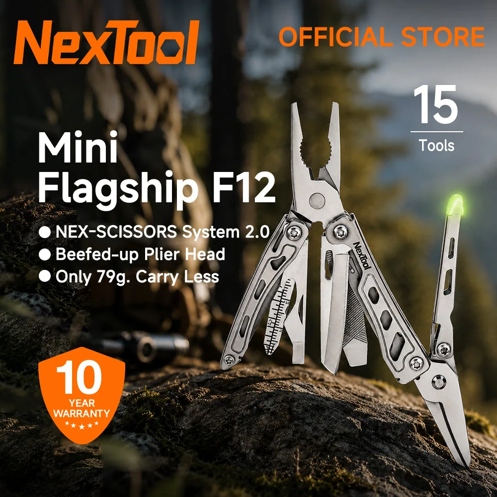 Nextool Mini Flagship F12 15 in 1 Multitool Folding Pocket Plier With Wire Cutter Scissors Screwdriver Portable Outdoor EDC Tool