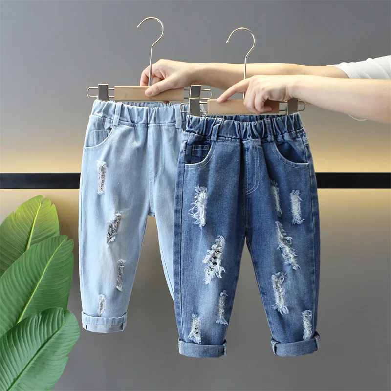 

Boys' jeans autumn collection, children's clothing 2024 new style, children's explosive street hooligan handsome autumn baby pan