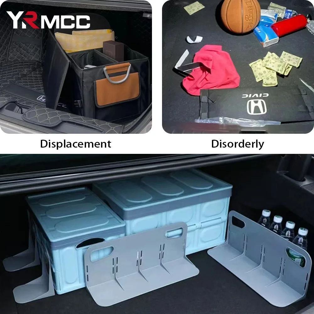 Car Trunk Storage Box Fixed Partition 1PCS Multifunctional Auto Trunk Fixed Rack Holder 2Size Shake-proof Fence Storage Holder