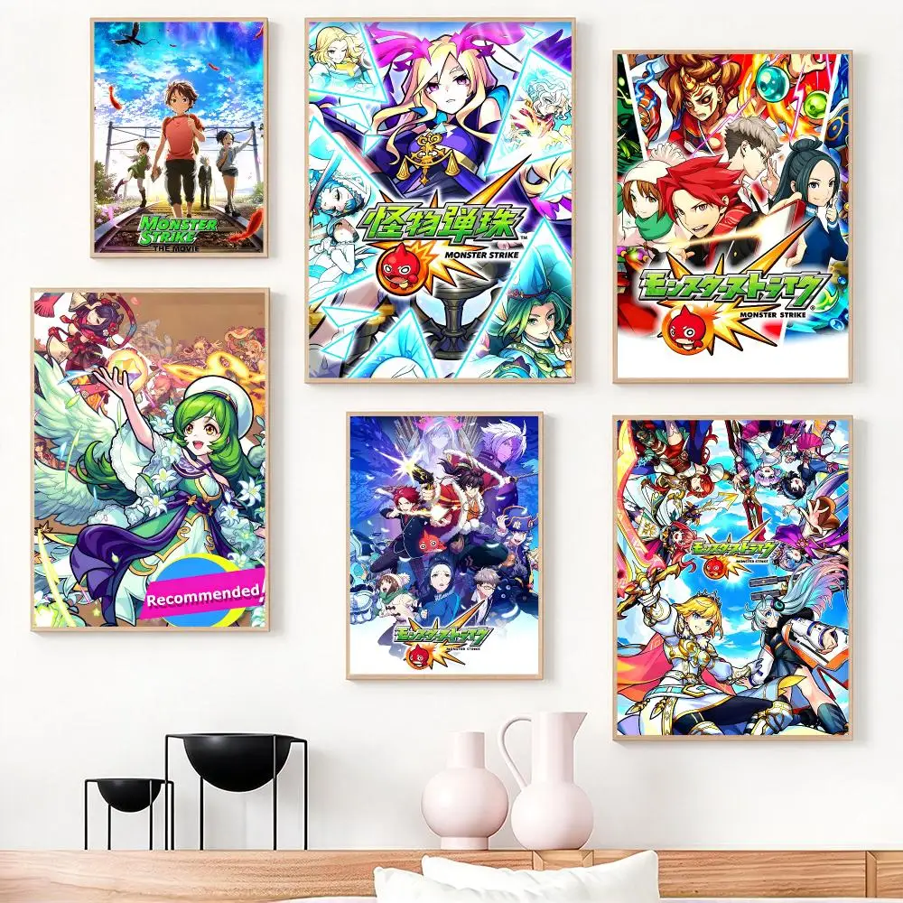 game Monster Strike Poster Poster HD Frameless Creamy Style Home Decor Wall Art for Living Room Bedroom Gift