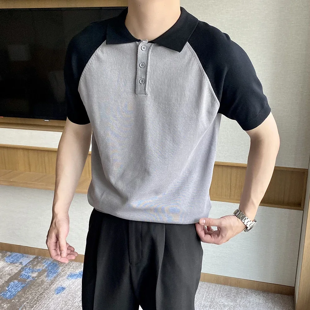 

Breathable Summer Clothing Casual Men's Summer Shirt Slightly Stretchable Vacation Clothing Contrasting Pattern