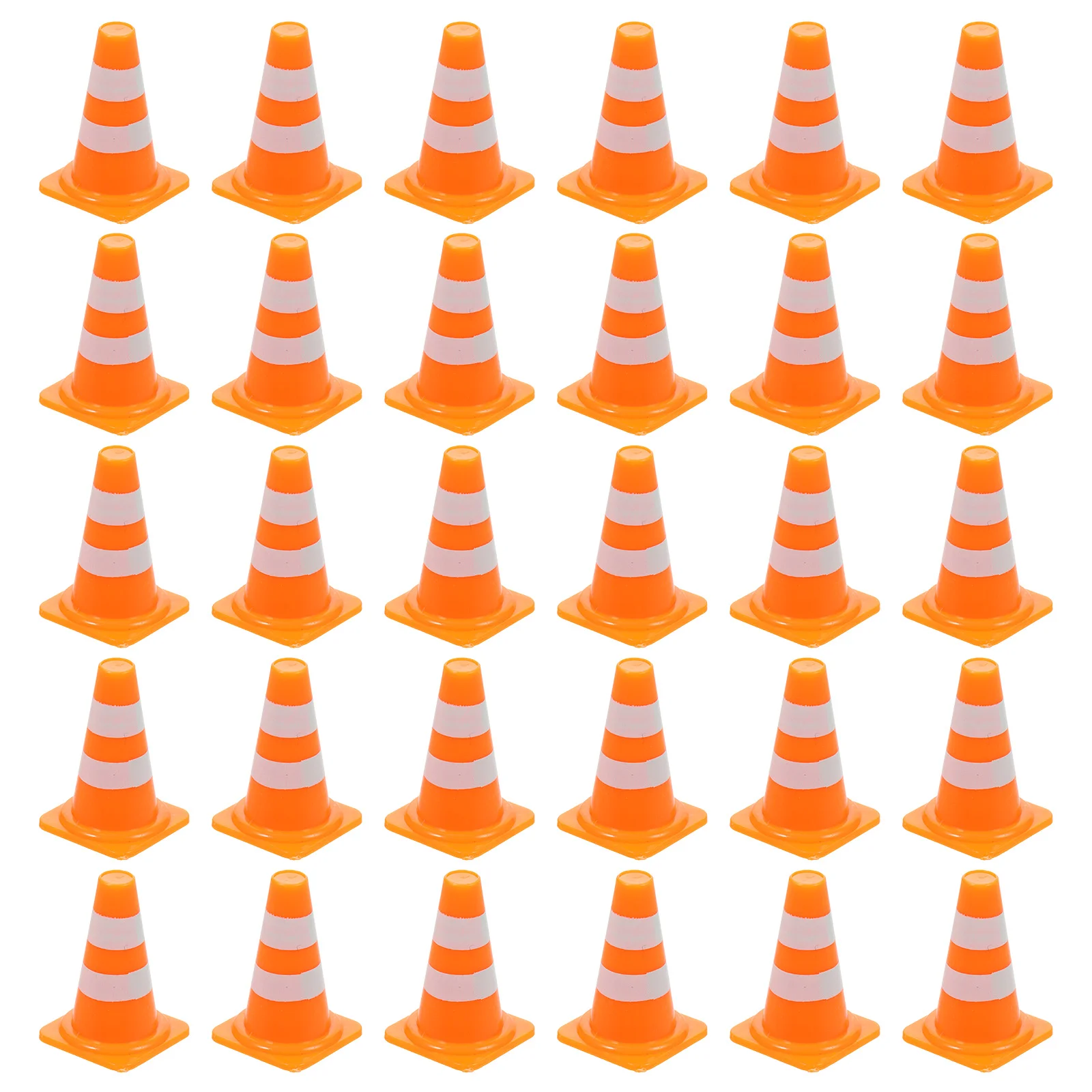 50 Pcs Roadblock Simulation Props Barricades Signs Construction Traffic Toys Cones Scene Mini Roadblocks Small Miniature