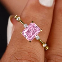 CAOSHI Fashion Lady Yellow Zirconia Ring Trendy Female Engagement Ceremony Jewelry Stylish Bridal Wedding Band Accessories Gift - Image 5