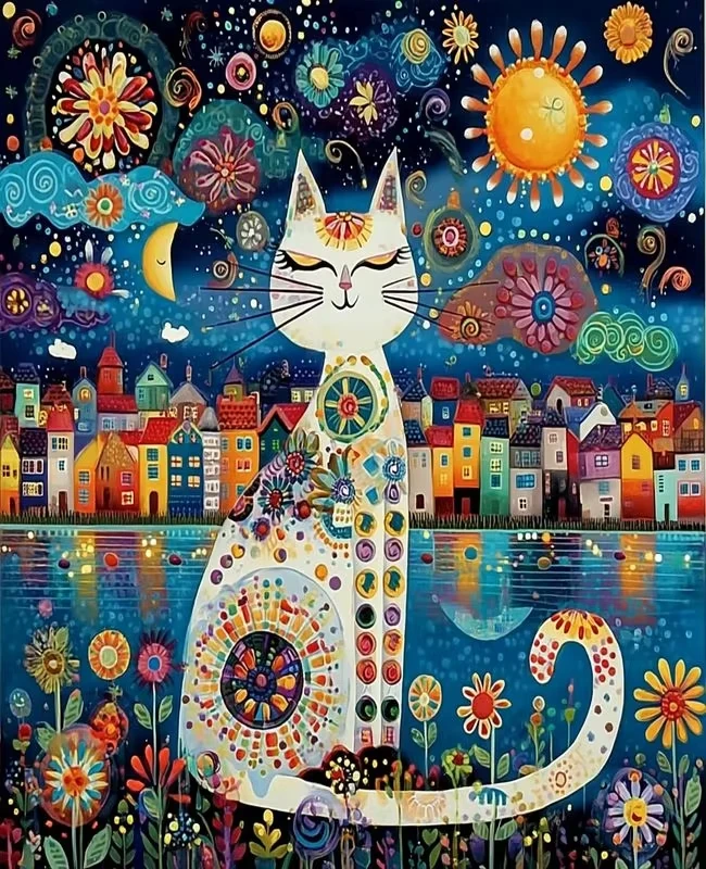 Colorful Cat Animal New Style Educational Puzzle Difficult Challenge Leisure Decompression Jigsaw Puzzle