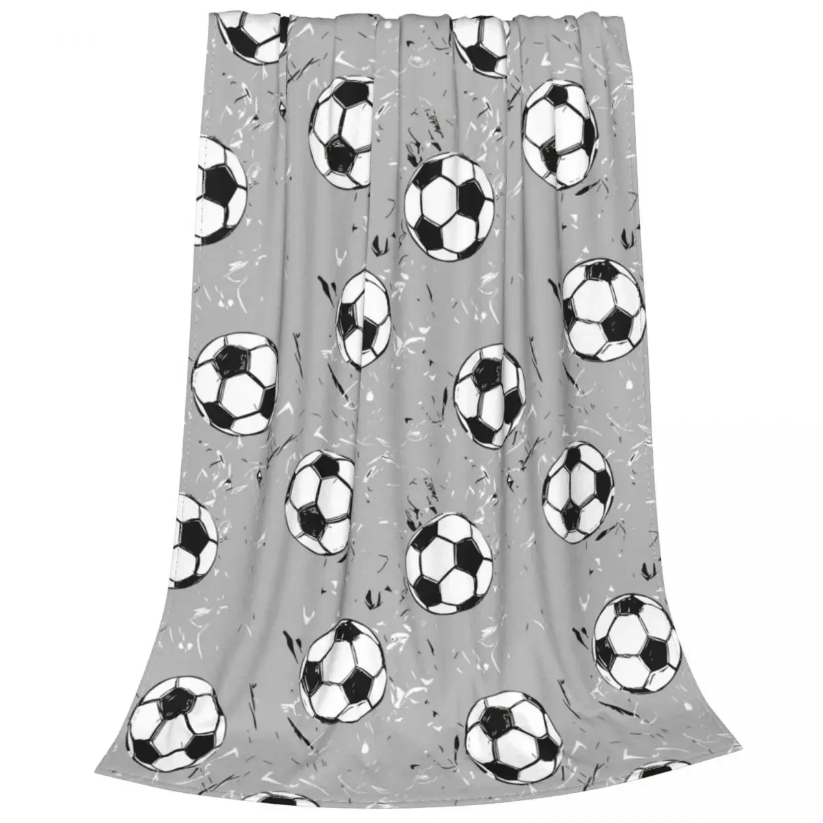 Footballs Soccer Blanket Coral Fleece Plush Spring Autumn Portable Super Soft Throw Blankets for Home Couch Bedspread