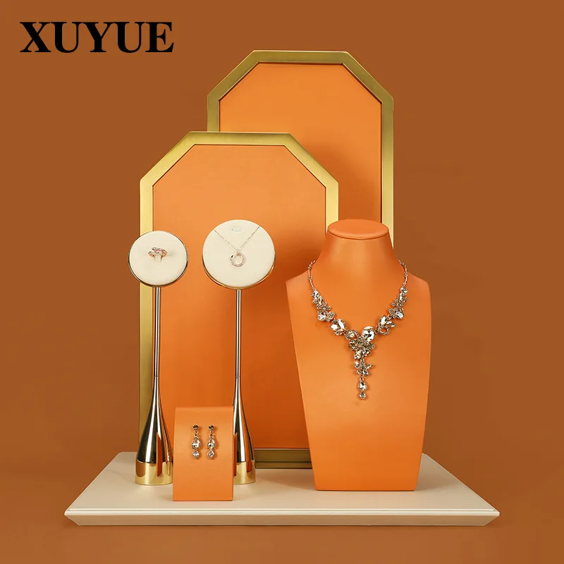 Jewelry props orange high-end window set of counter accessories display display display display jewelry props