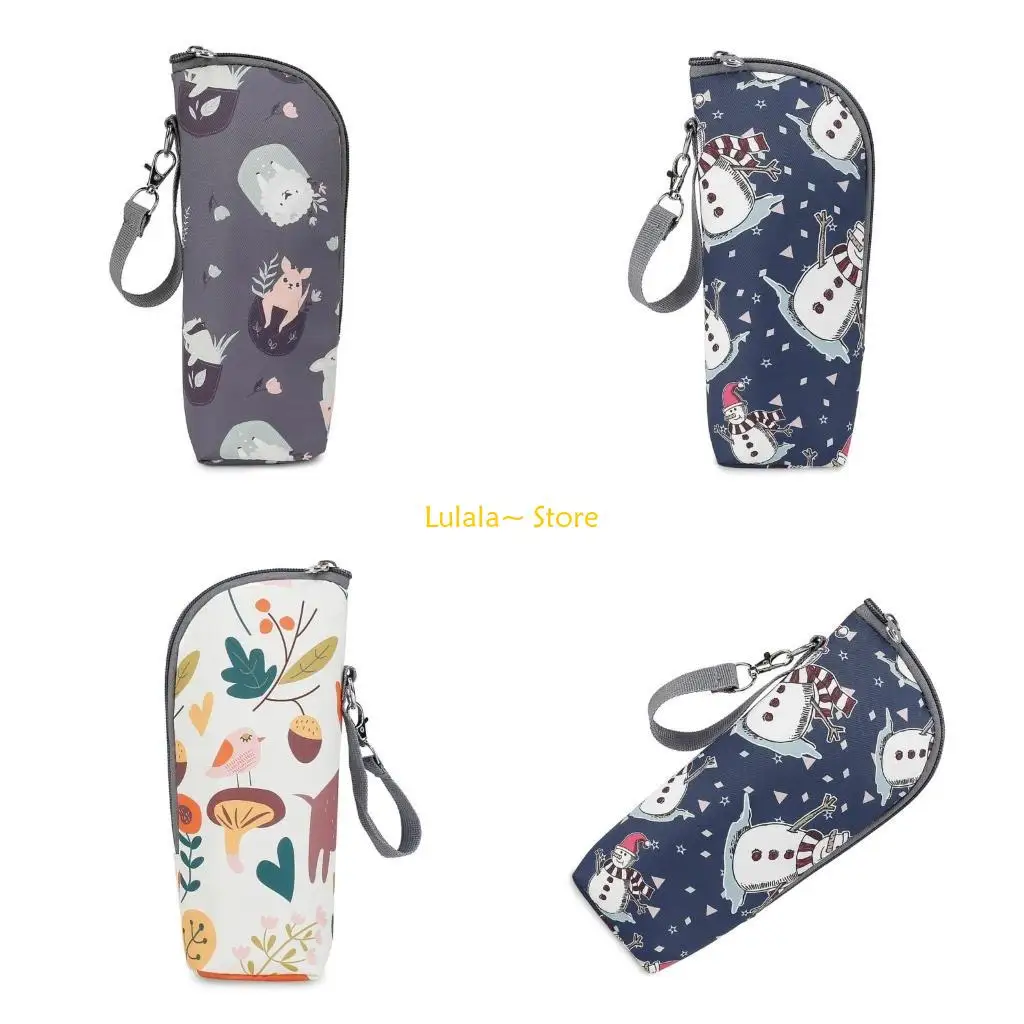 Y4QA Portable Baby Bottle Bag Insulated Thermal Case Travel Feeding for Infants